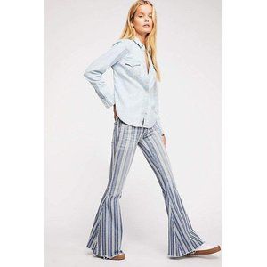 Free People Denim Super Striped Flare Jeans 27